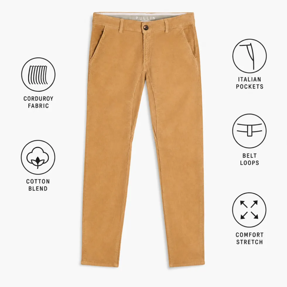 Pantaloni Pullin Dening Chino Corduroy Beige