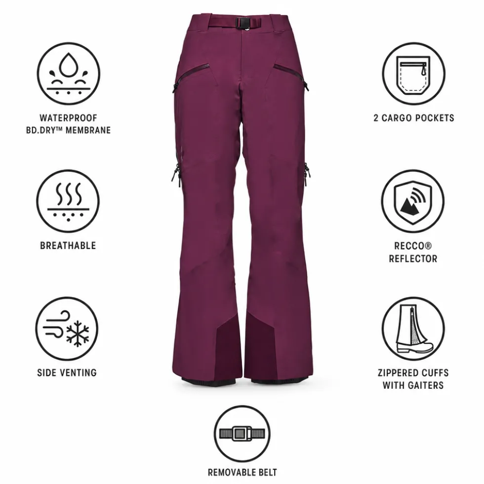 Pantaloni tecnici Black Diamond W Recon Insulated Pants Blackberry