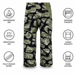 Pantaloni tecnici Burton Reserve 2L Pants Graffiti Camo Forest Moss