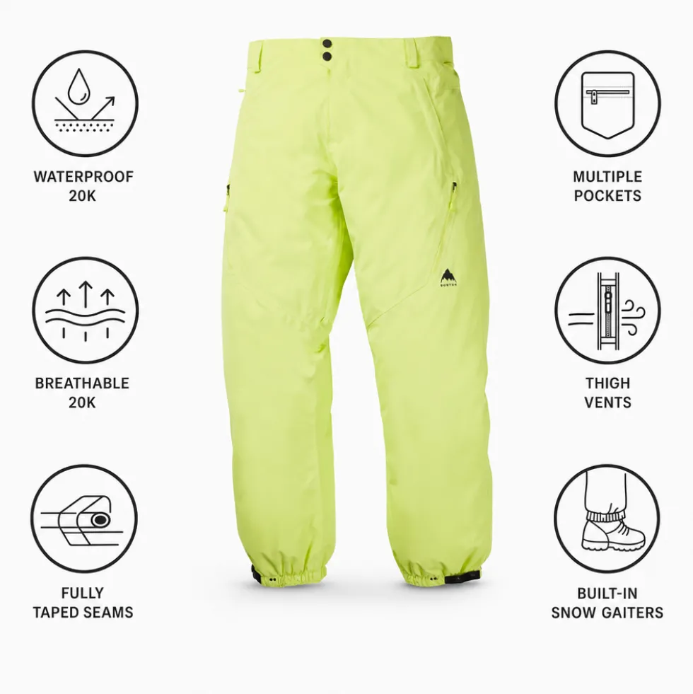 Pantaloni tecnici Burton Reserve 2L Relaxed Pants Glow Yellow Green