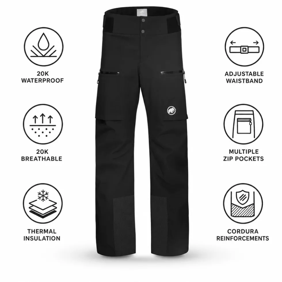 Pantaloni tecnici Mammut Stoney Hs Thermo Pants Men Black