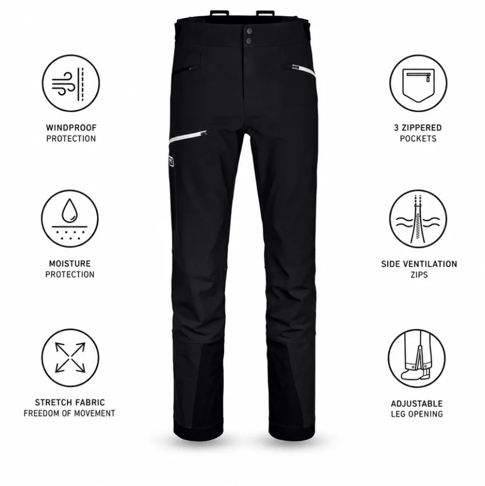 Pantaloni tecnici Ortovox Pizol Pants Black Raven