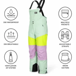 Pantaloni tecnici Picture Elwy Bib Silt Green Orchid Acid