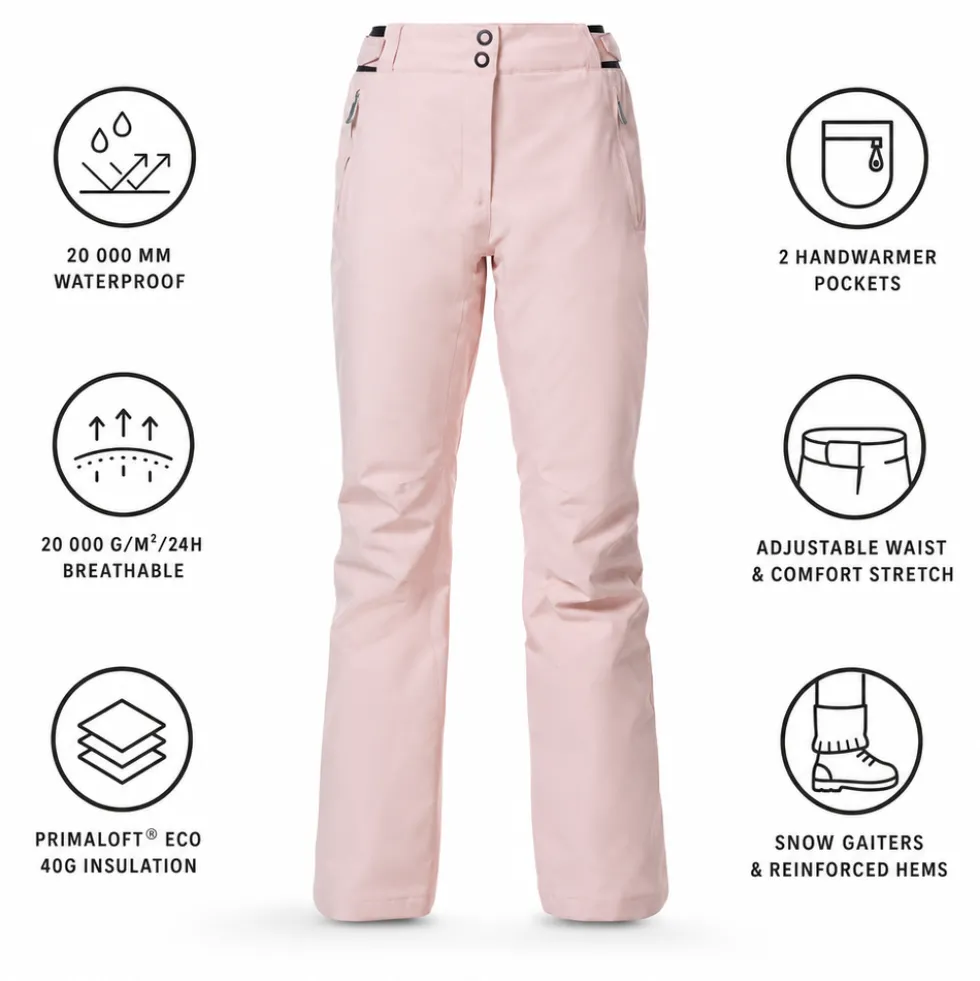 Pantaloni tecnici Rossignol W Ski Powder Pink