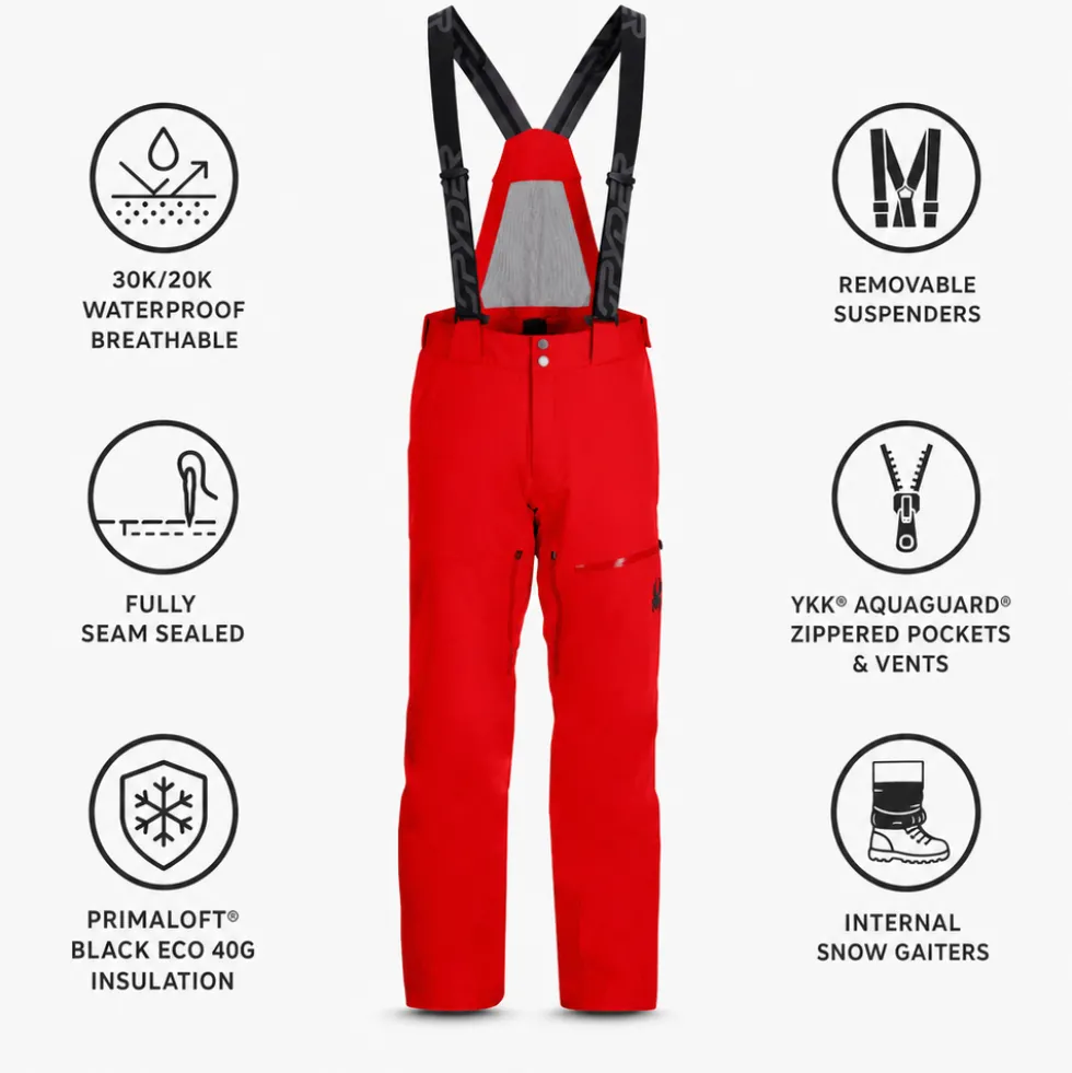 Pantaloni tecnici Spyder Dare Pants Lengths Spyder Red
