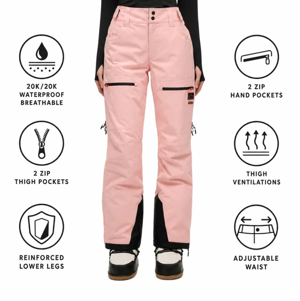Pantaloni tecnici Superdry Ultimate Freestyle Ski Pant W's Rose Mat