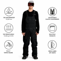 Pantaloni tecnici Volcom Roan Bib Overall Black