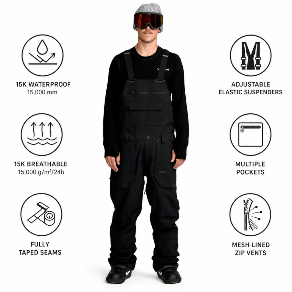 Pantaloni tecnici Volcom Roan Bib Overall Black