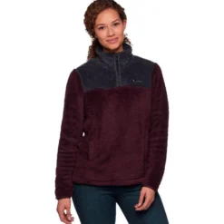 Pile Black Diamond W Roadie 1/4 Zip Fleece Bordeaux Carbon