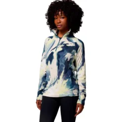 Pile Columbia Glacial IV Print 1/2 Zip Everblue Snowflight
