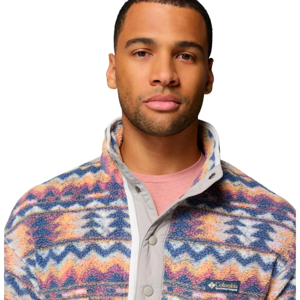 Pile Columbia Helvetia II Printed Half Snap Fleece Sea Salt Retro