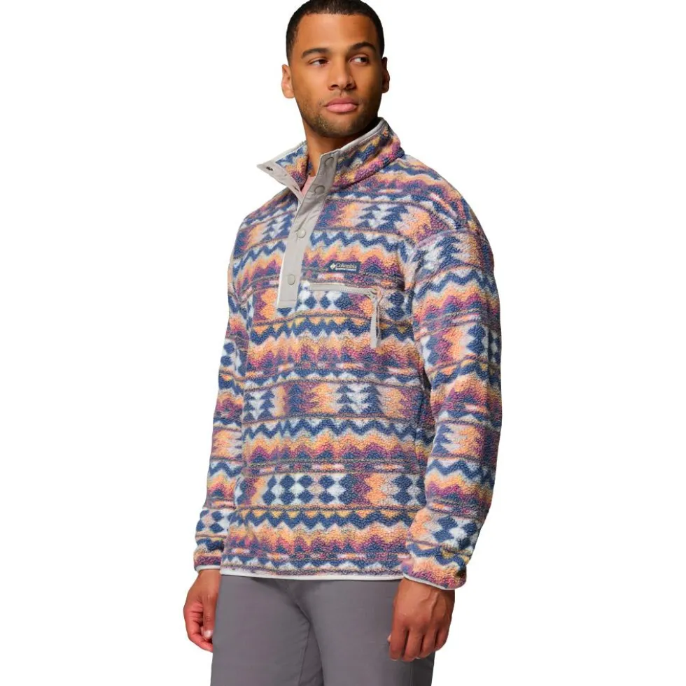 Pile Columbia Helvetia II Printed Half Snap Fleece Sea Salt Retro
