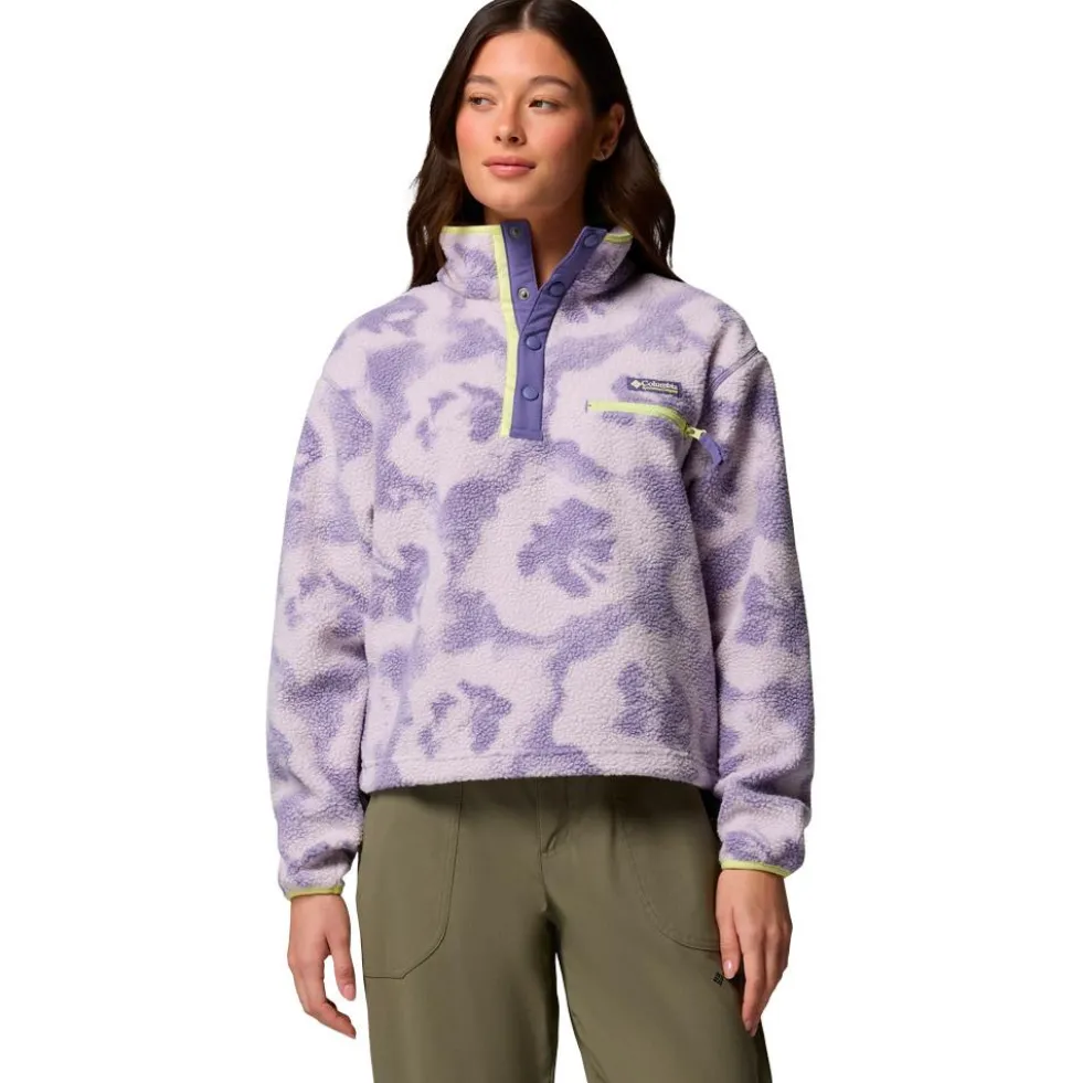 Pile Columbia Helvetia II Printed Cropped Half Snap W Stormwatch Sprayflower
