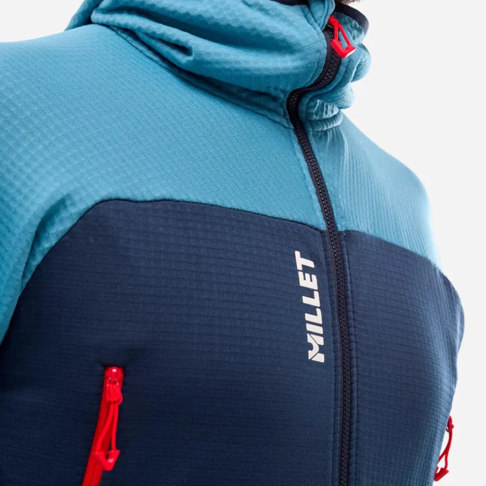 Pile Millet Fusion Grid Hoodie Coronet Blue Saphir