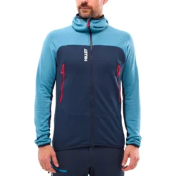 Pile Millet Fusion Grid Hoodie Coronet Blue Saphir