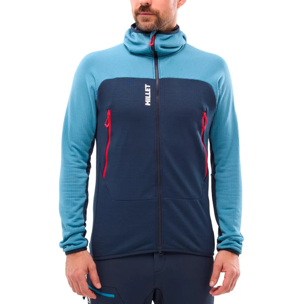 Pile Millet Fusion Grid Hoodie Coronet Blue Saphir