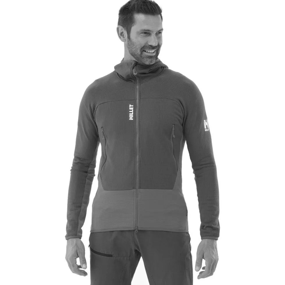 Pile Millet Fusion Grid Hoodie Black Noir
