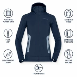 Pile Norrona falketind Power Grid Hood W's Indigo Night