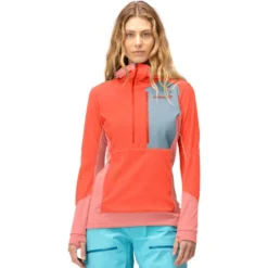 Pile Norrona Lofoten Thermal Pro Hood W's Orange Alert Peach Amber