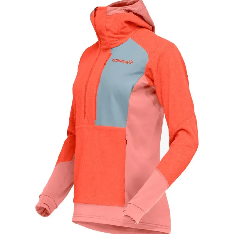 Pile Norrona Lofoten Thermal Pro Hood W's Orange Alert Peach Amber