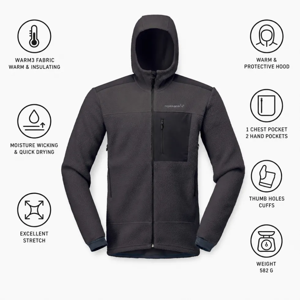 Pile Norrona Trollveggen Warm 3 Zip Hood M's Phantom