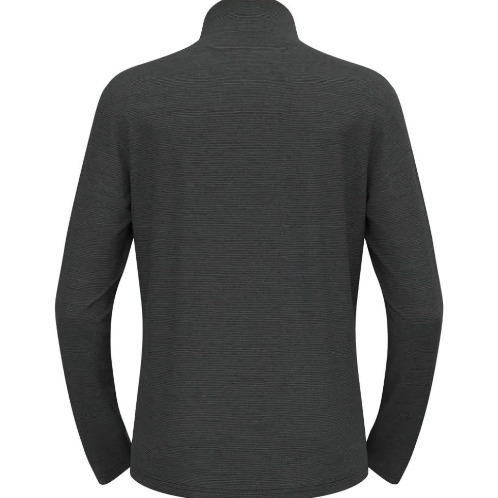 Pile Odlo Roy Mid Layer 1/2 Zip Shale Grey Black Stripes