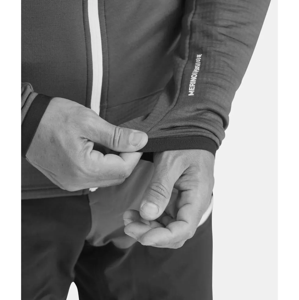 Pile Ortovox Fleece Grid Hoody M Dark Arctic Grey