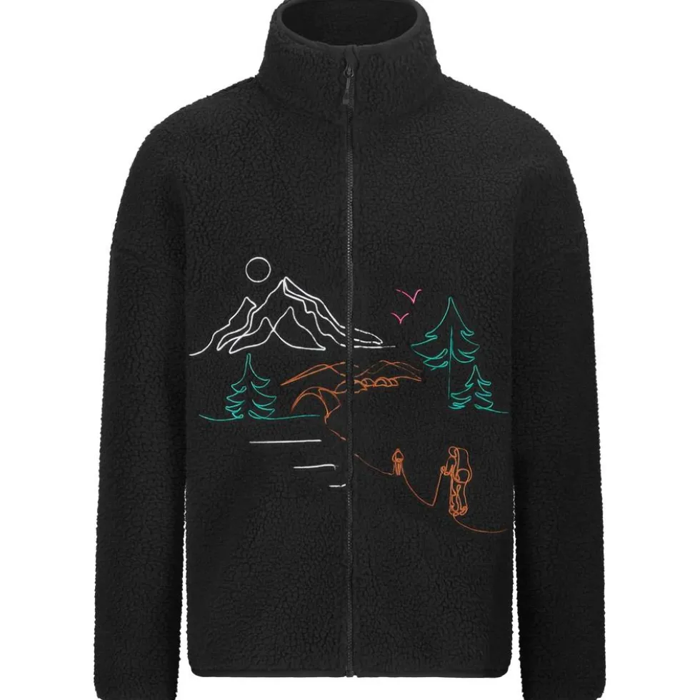 Pile Picture Hafdals Embroidered Zip Black