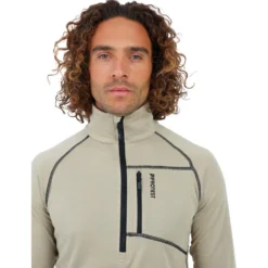 Pile Protest PrtRekody 1/4 Zip Active Top Bamboo Beige
