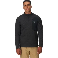 Pile Spyder Bandit Half Zip Limestone Black Melange