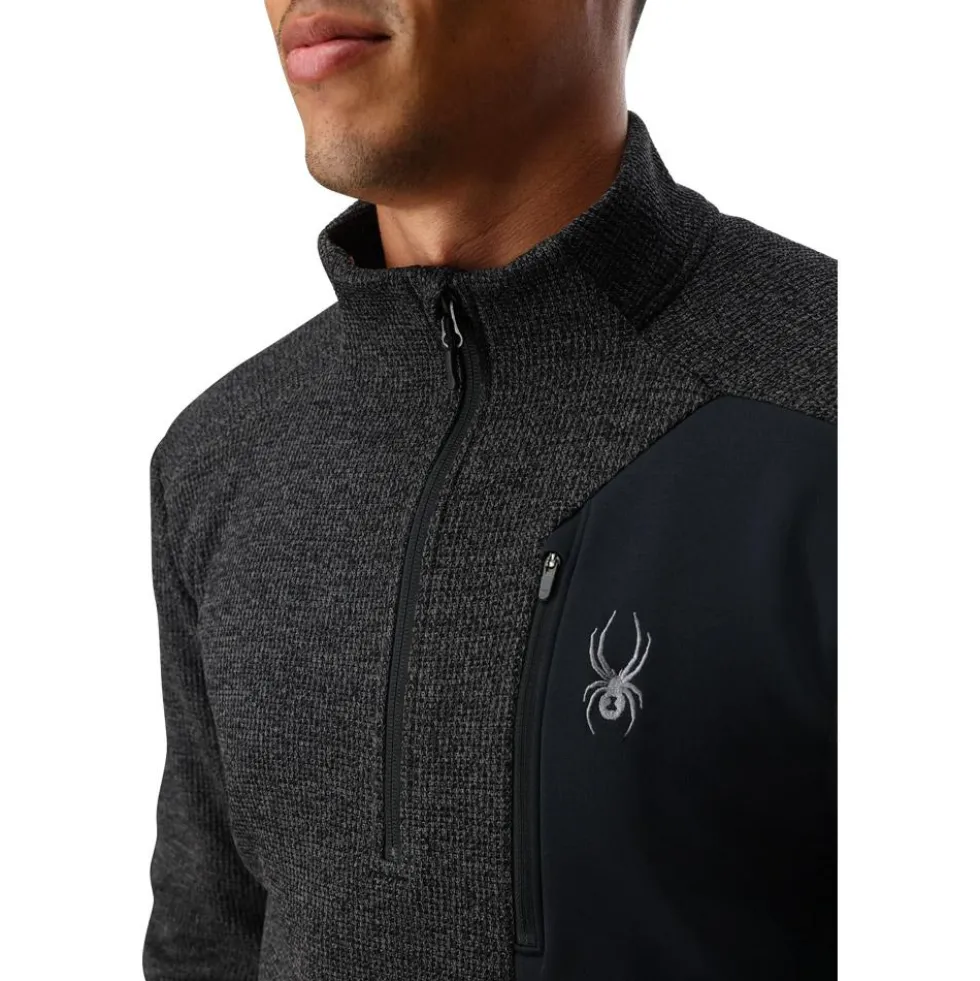 Pile Spyder Bandit Half Zip Limestone Black Melange