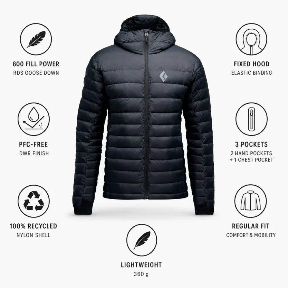 Piumino Black Diamond M Access Down Hoody Black