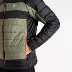 Piumino DARE2B Touring II Baffled Jacket Black Olivine Green