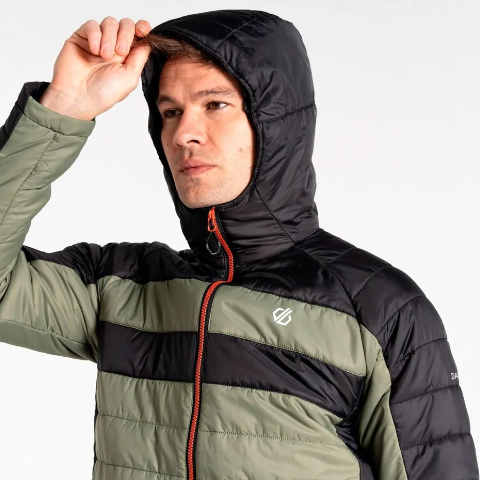 Piumino DARE2B Touring II Baffled Jacket Black Olivine Green