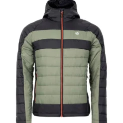 Piumino DARE2B Touring II Baffled Jacket Black Olivine Green