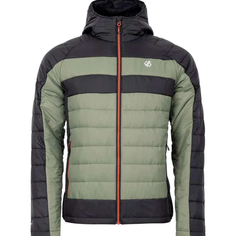 Piumino DARE2B Touring II Baffled Jacket Black Olivine Green