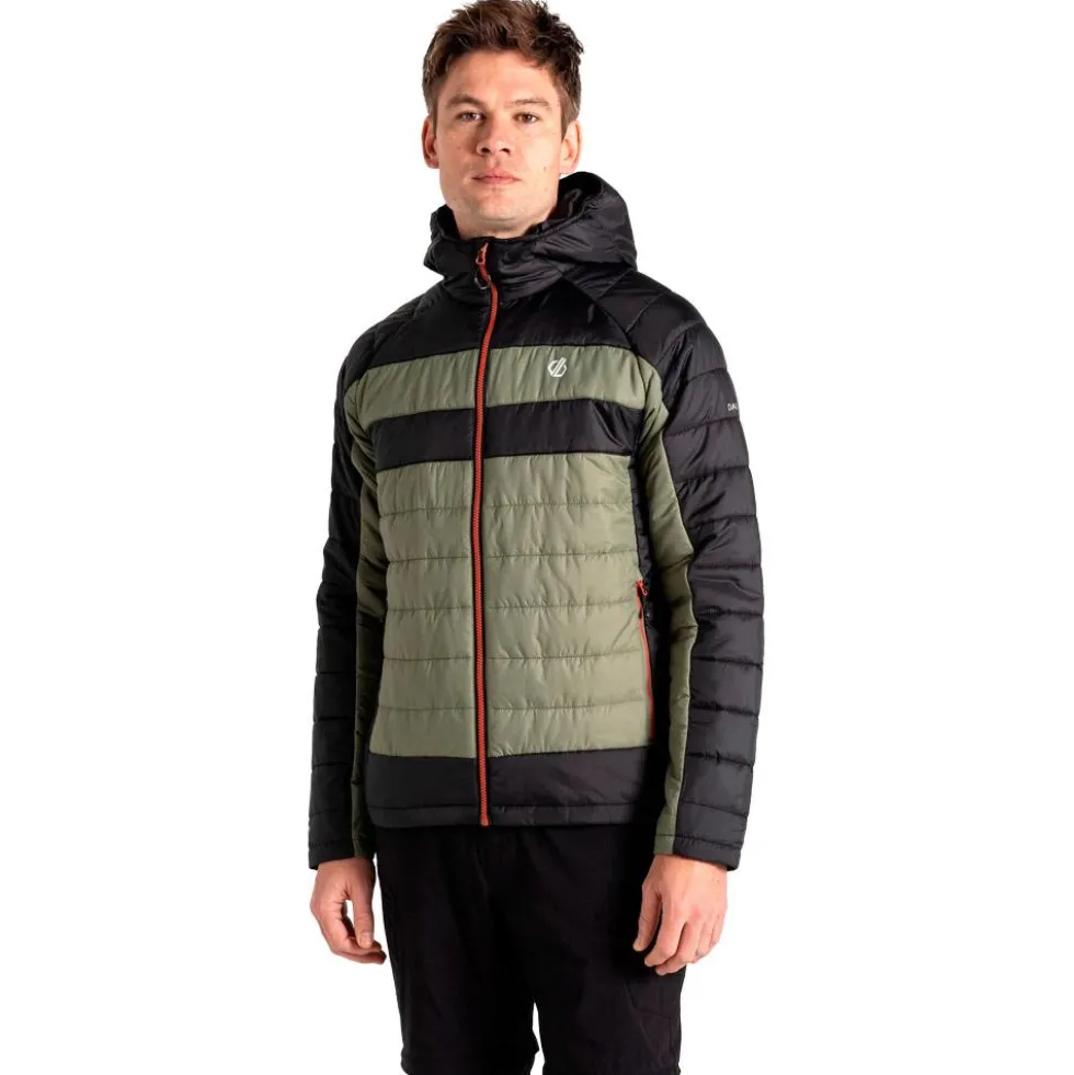 Piumino DARE2B Touring II Baffled Jacket Black Olivine Green