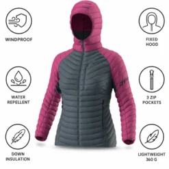 Piumino Dynafit Radical Down Hooded Jacket W Magenta