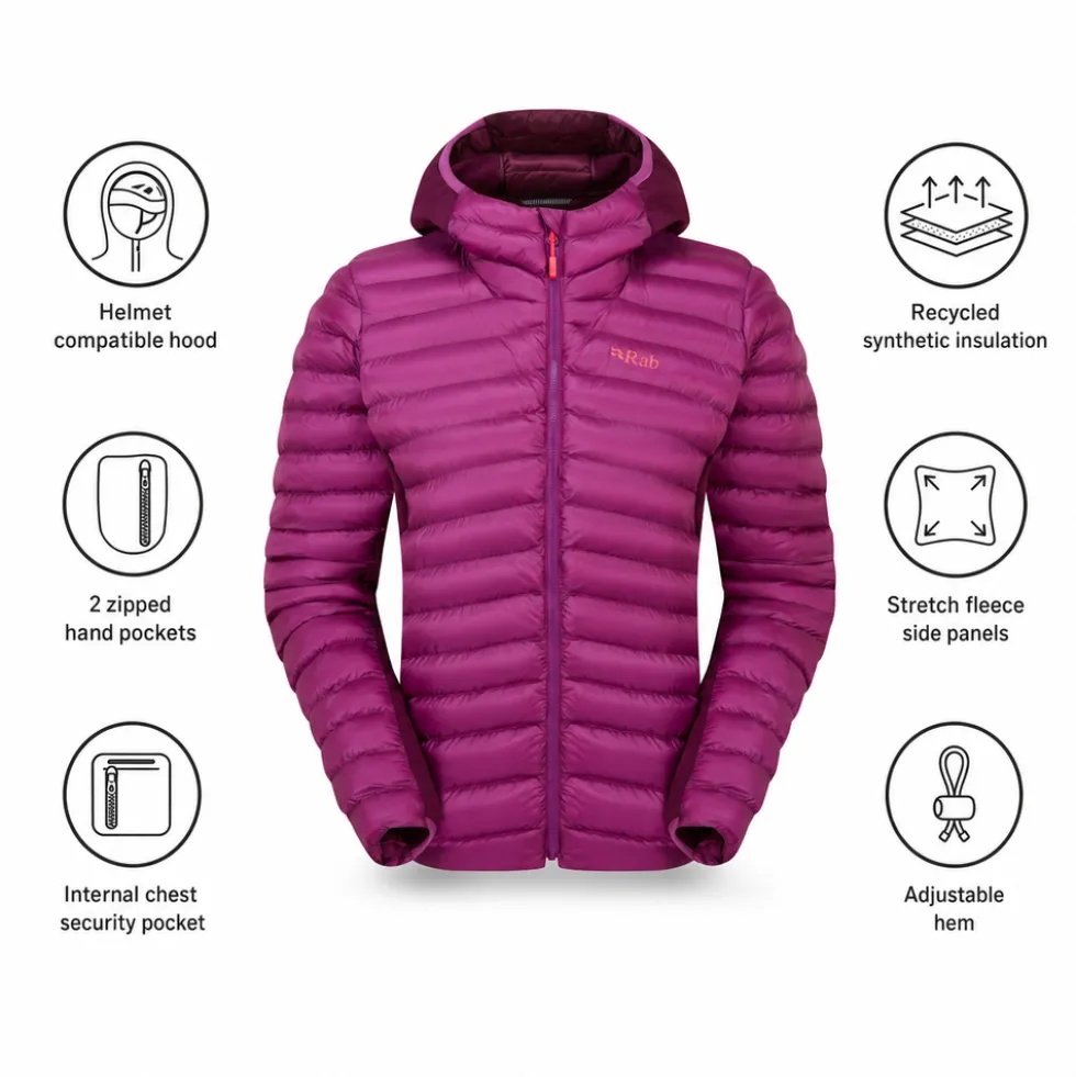 Piumino RAB Cirrus Flex Hoody W Plum Mulberry