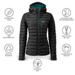 Piumino RAB Microlight Alpine Jacket W Black