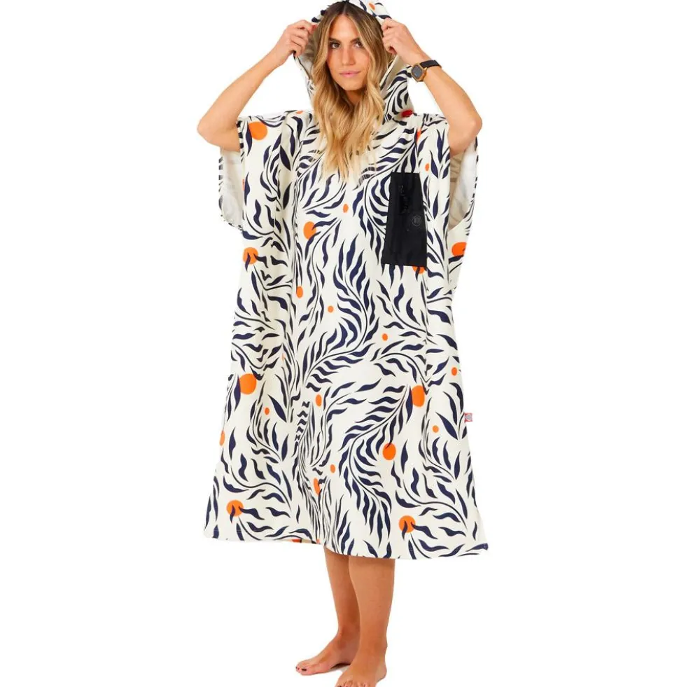 Poncho da bagno After Essentials Tech Pocket Series Poncho Feather Leaves