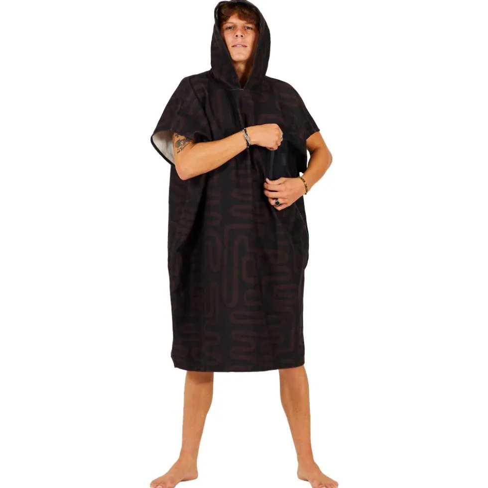 Poncho da bagno After Essentials Tech Pocket Series Poncho Black Snake