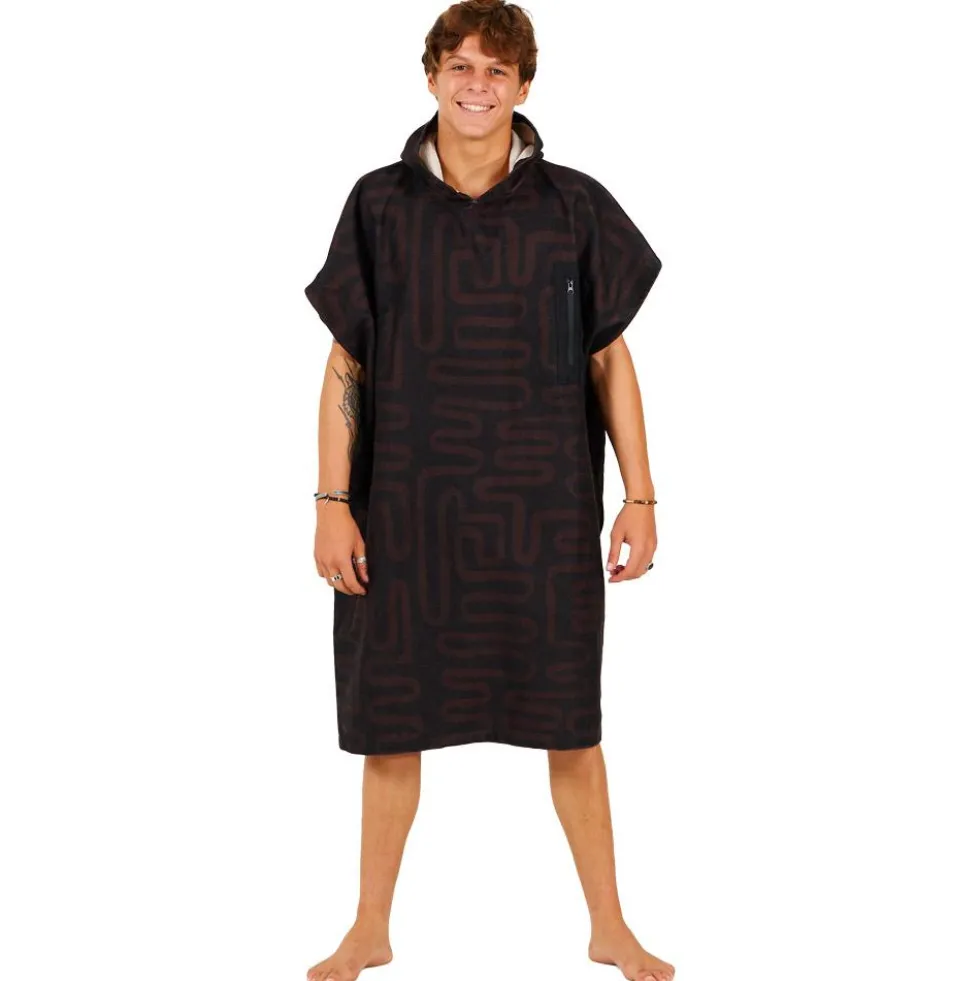 Poncho da bagno After Essentials Tech Pocket Series Poncho Black Snake