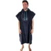 Poncho da bagno All-In Classic Flash Line Ponchos Black Turquoise