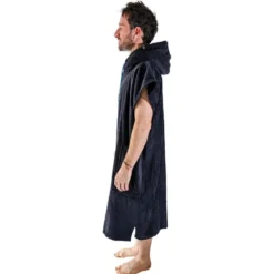 Poncho da bagno All-In Classic Flash Line Ponchos Black Turquoise