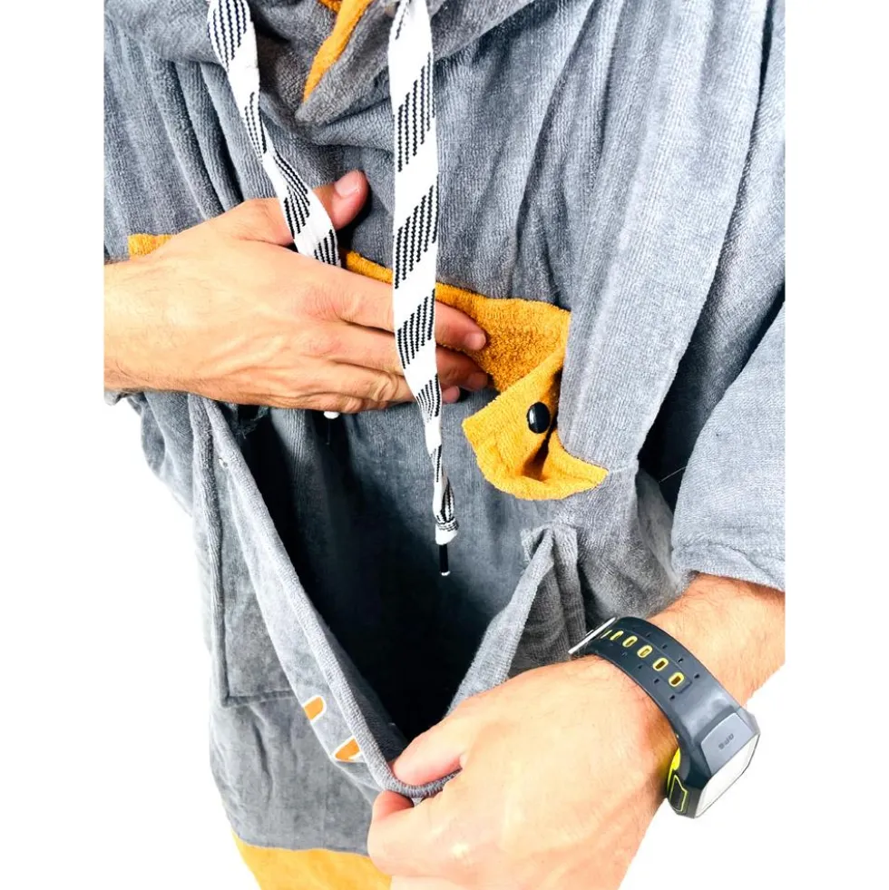 Poncho da bagno All-In V-Poncho Men Beach Crew Grey Occre