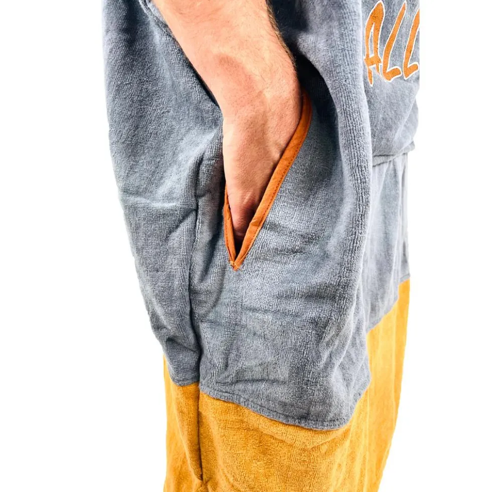 Poncho da bagno All-In V-Poncho Men Beach Crew Grey Occre