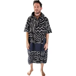 Poncho da bagno All-In V-Poncho Men Beach Crew Matis Black