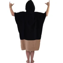 Poncho da bagno All-In V-Poncho Flash Black Dark Pink