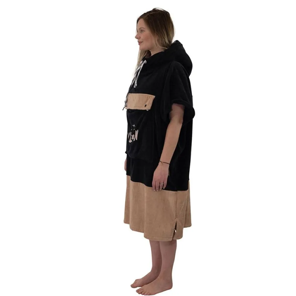 Poncho da bagno All-In V-Poncho Flash Black Dark Pink